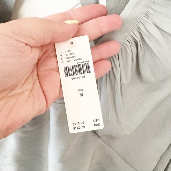 Anthropologie Blouson-Sleeve Blouse Button Back Open Back Style Blue Size M - Picture 6 of 11